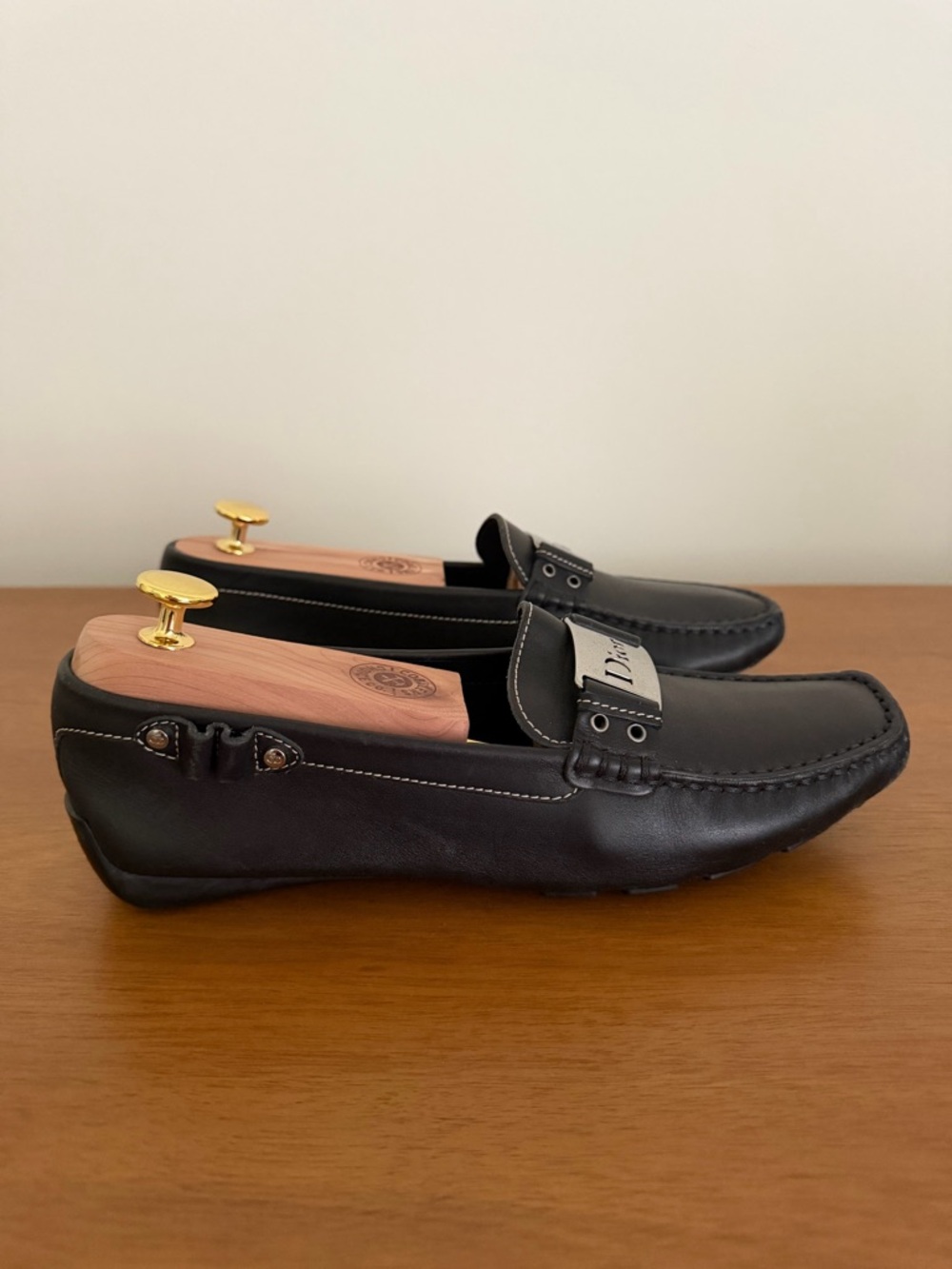 Dior Women’s Black Leather Loafers with Silver Buckle - Picture 3 of 6
